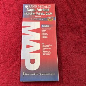 Rand McNally, Napa, Fairfield, Vacaville, Vallejo, Davis Vintage Map 1999